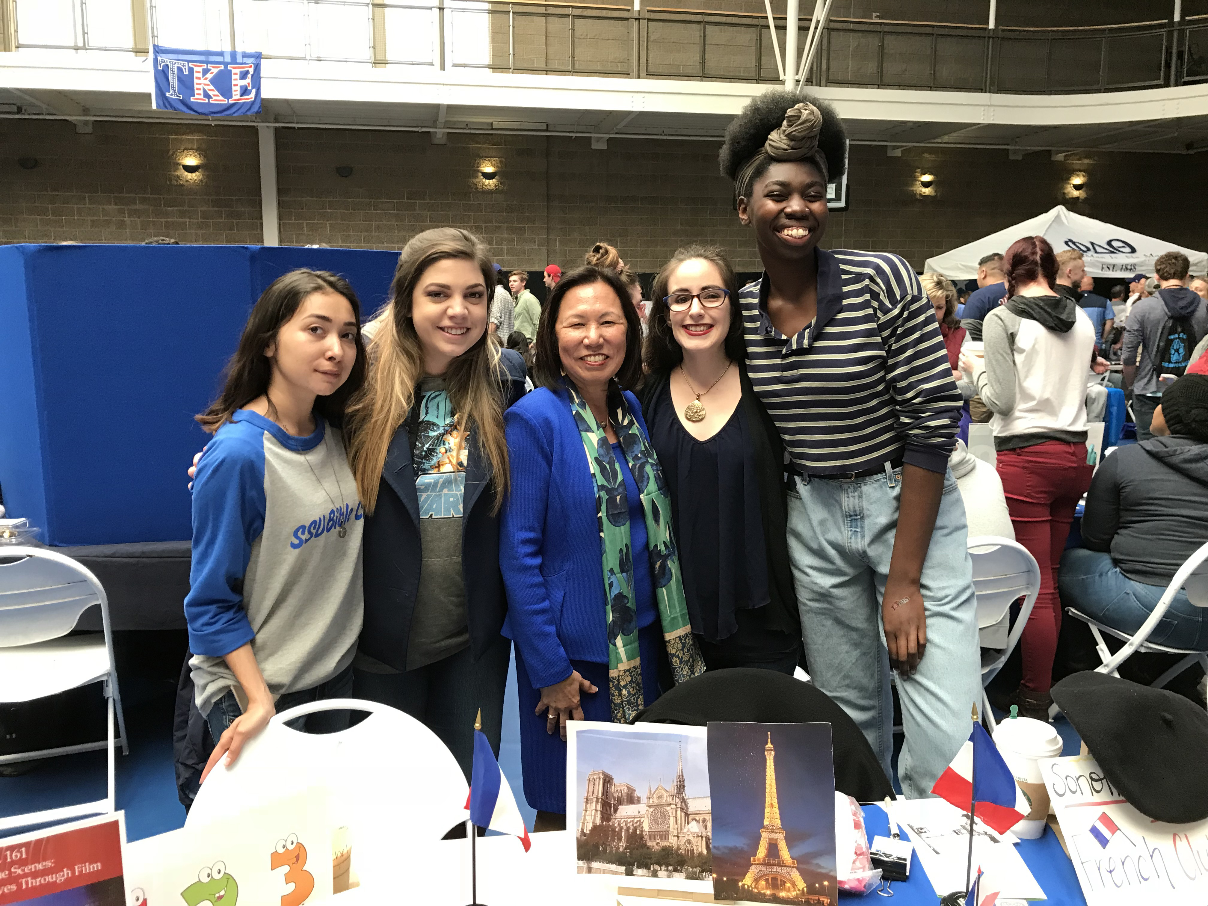 French students with President Judy K. Sakaki