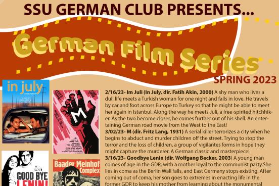 German Club Film Series Flyer