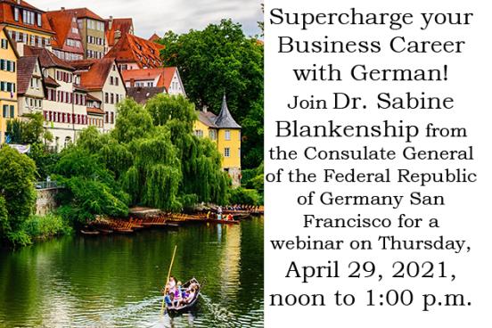 German webinar Thursday, April 29, 2021, 12 noon PDT