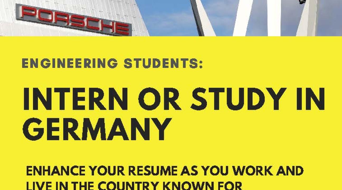 Informational flyer for studying abroad in Germany