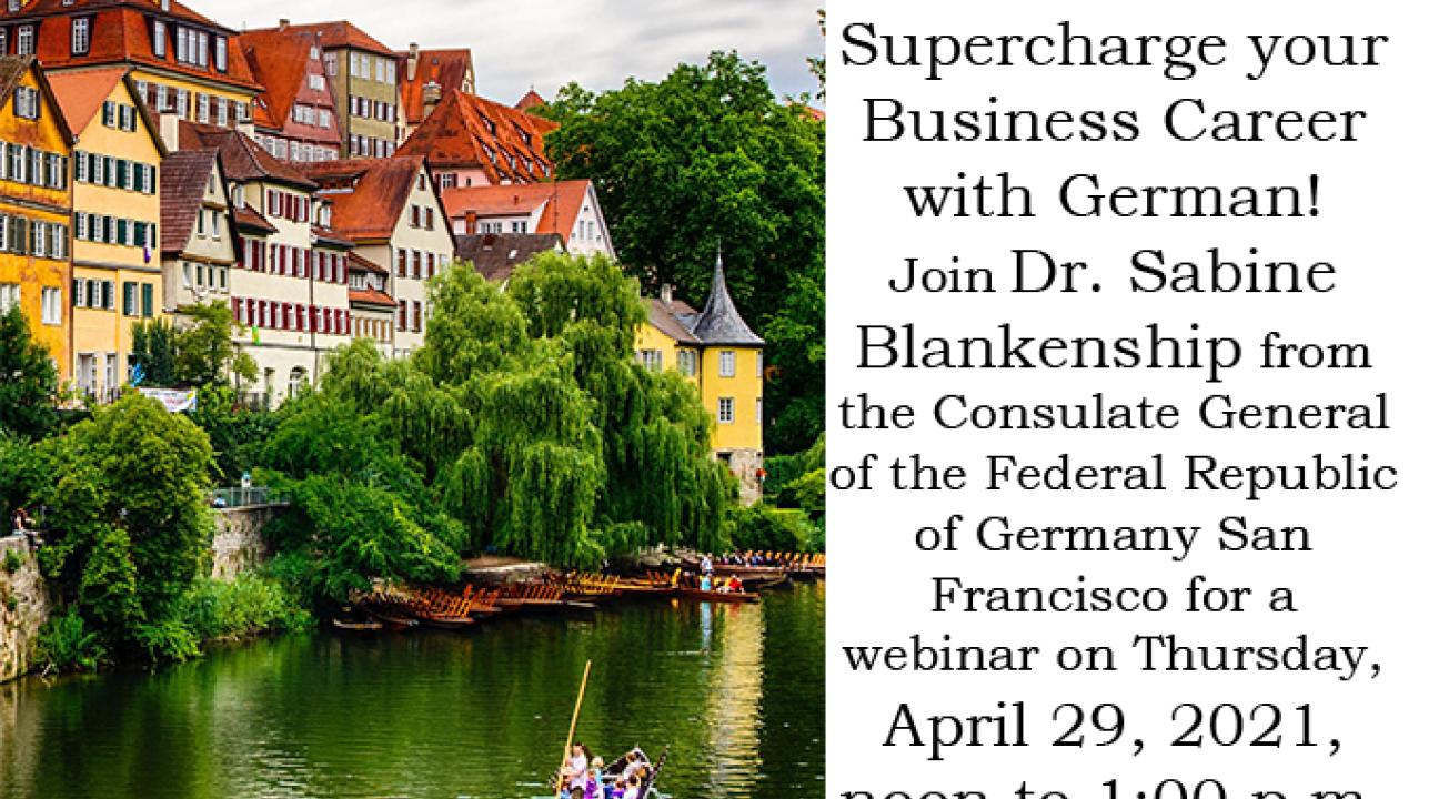 German webinar Thursday, April 29, 2021, 12 noon PDT