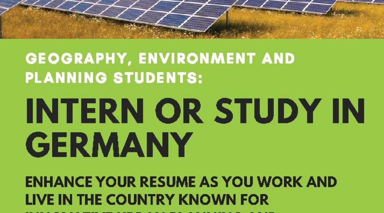 Informational flyer for studying abroad in Germany