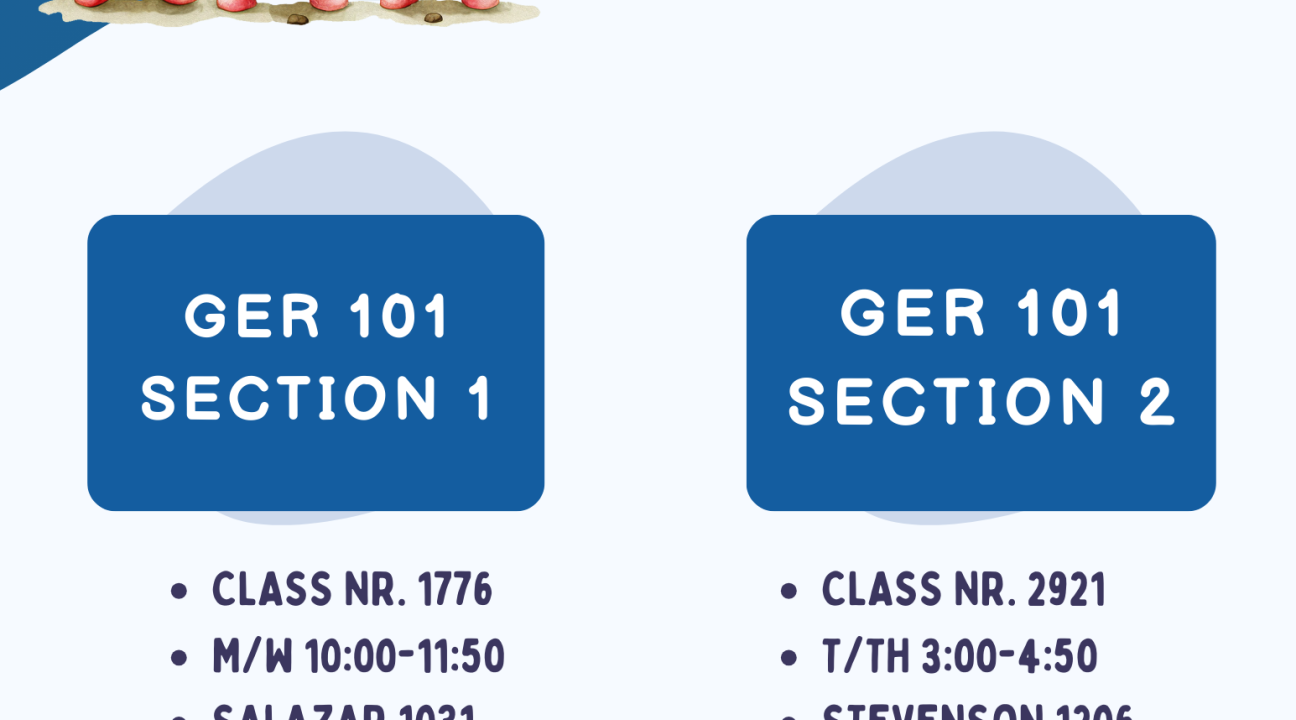 German 101 Flyer for Fall 2024