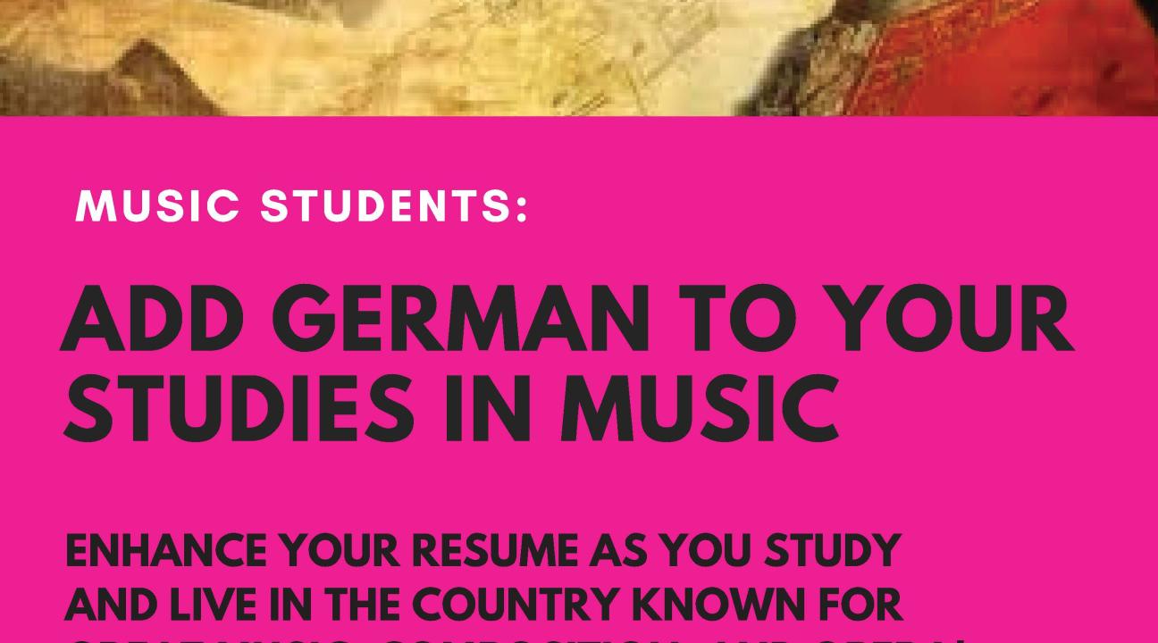 Informational flyer for studying abroad in Germany