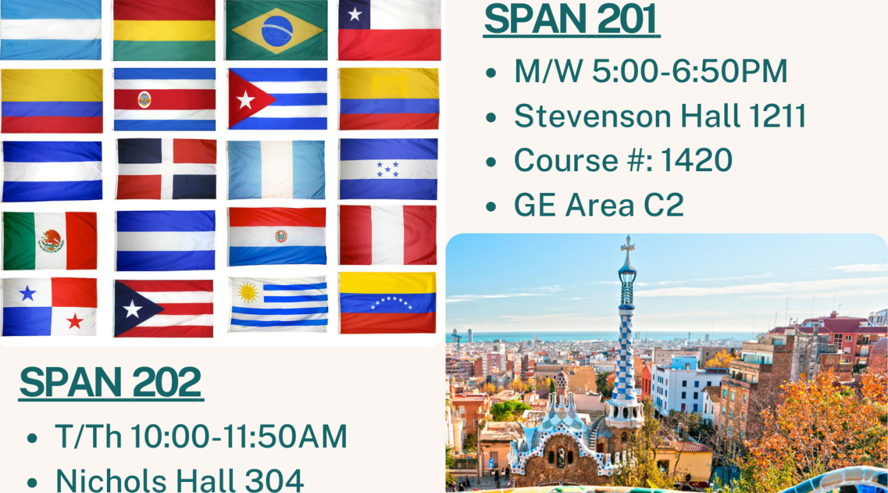 Spanish 201 and Spanish 202 Fall 2024 flyer