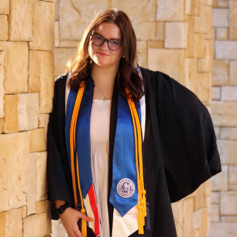 Cali Pettit in graduation gown