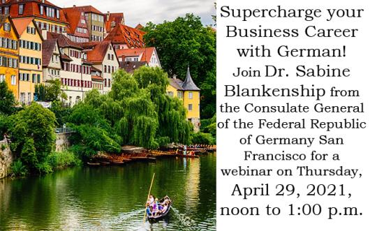 German webinar Thursday, April 29, 2021, 12 noon PDT