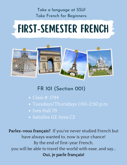French 101  Fall 2024 flyer