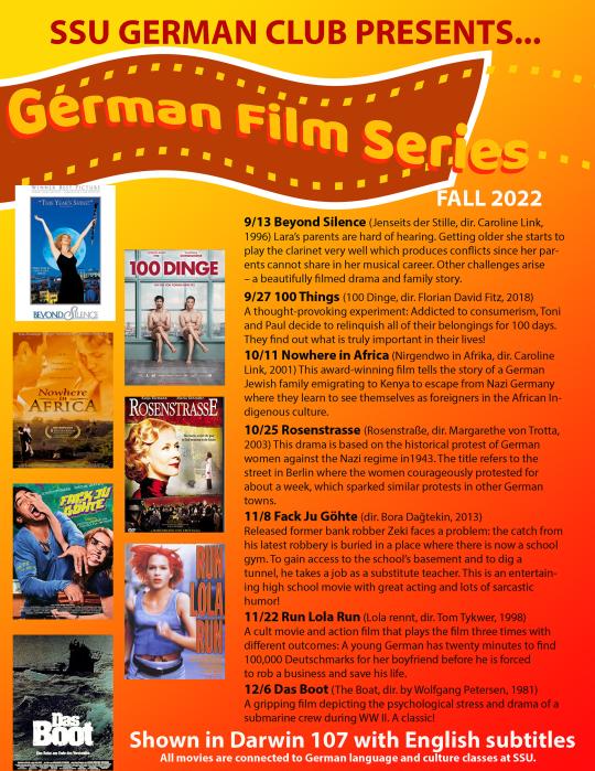 German Film Series, Fall 2022