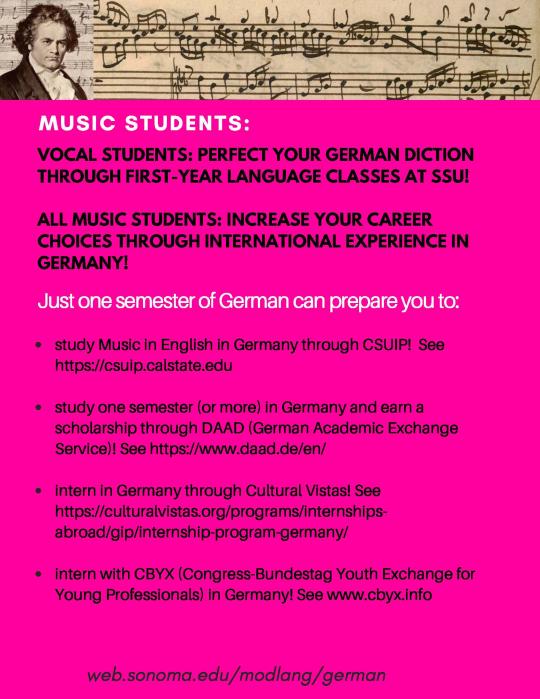 Informational flyer for studying abroad in Germany