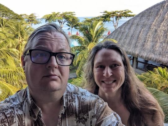 Dan Bigelow and wife Angel in Tahiti in 2022